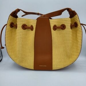 🌼 Mansur Gavriel Raffia & Leather Mini Bag. Resort Chic, Authentic & Stunning